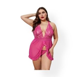 Beautiful plus size pink lace babydoll 💕